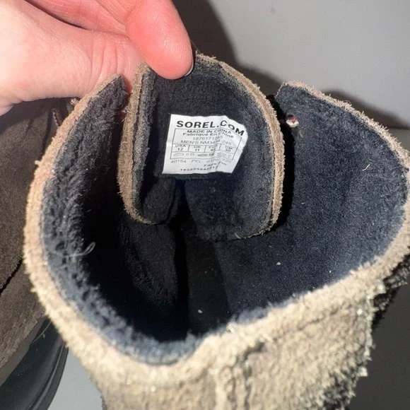 Sorel Men's Suede Brown and Black Boots - Picture 5 of 7